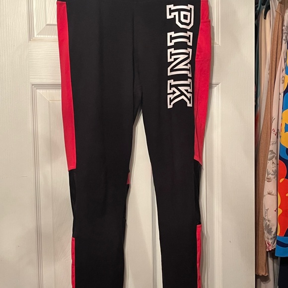 Black and Red PINK Leggings - Picture 2 of 4